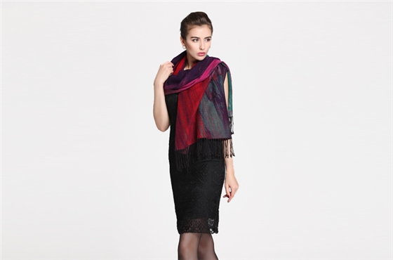 真絲油畫藝術(shù)提花披肩 拉絨披肩 女士披肩