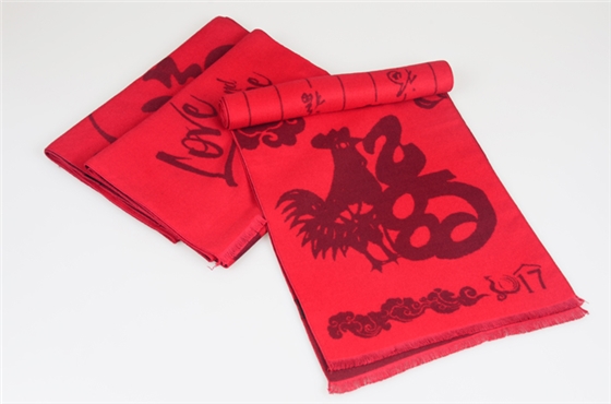 雞年福字圍巾