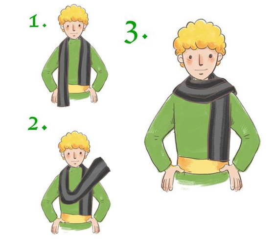 男士圍巾圍法方法二 男士圍巾圍法方法二