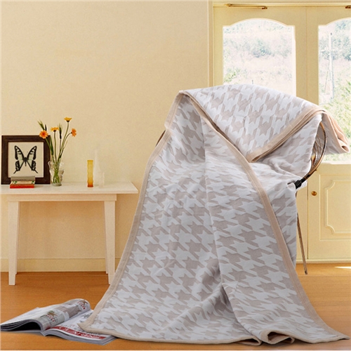 千鳥格提花真絲毯子