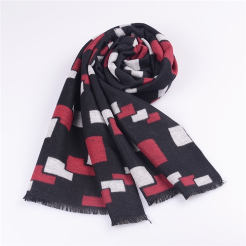 男士真絲格子圍