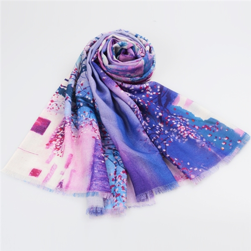 羊毛噴繪圍巾