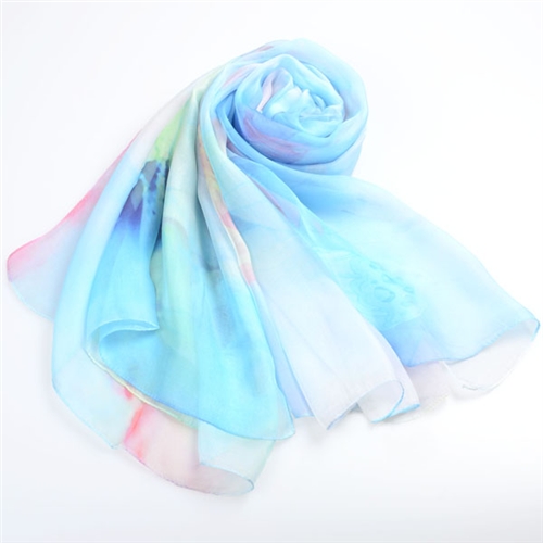 女士印花真絲絲巾