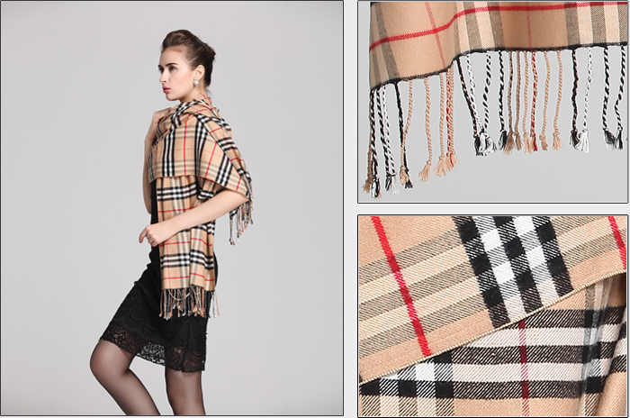 經典格子披肩 拉絨披肩 披肩定制