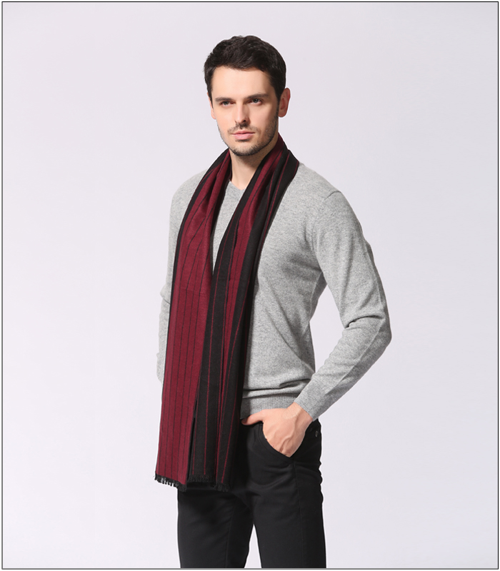 男士條紋圍巾 拉絨圍巾 男士條紋圍巾 拉絨圍巾