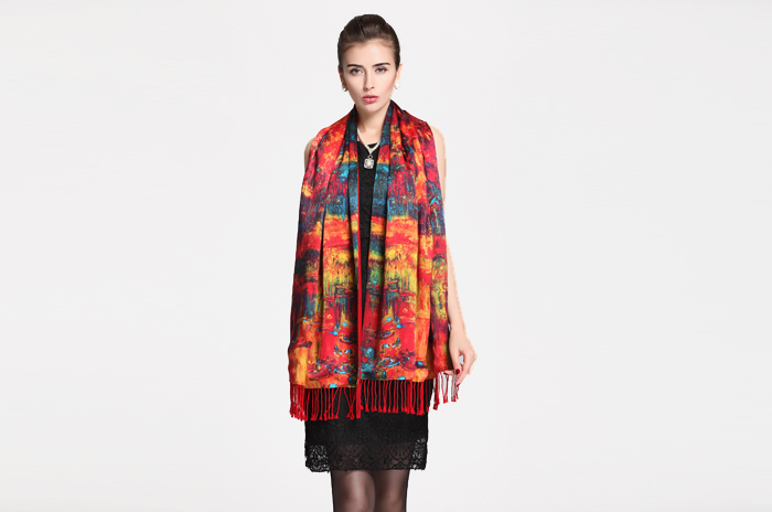 真絲披肩 印花披肩 復(fù)合披肩 披肩定制