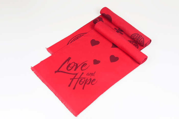 愛心紅色圍巾 愛心紅色圍巾