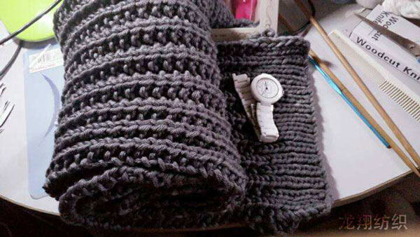 男士圍巾花樣-魚骨針