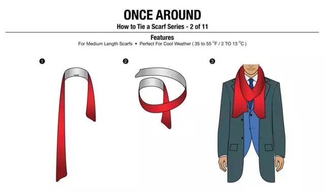 繞脖式男士圍巾圍法
