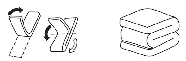 縱向對折，再往返折成M型