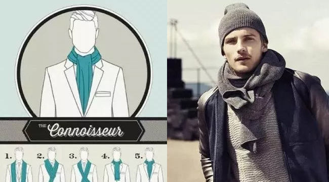 男士圍巾結扣式圍法 男士圍巾結扣式圍法