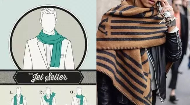 男士圍巾披肩式圍法 男士圍巾披肩式圍法