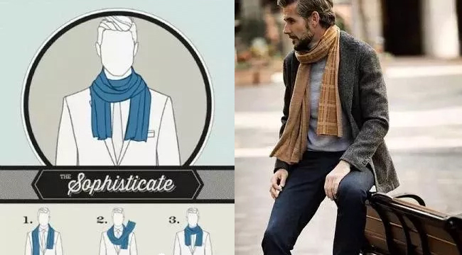 男士圍巾繞頸式圍法 男士圍巾繞頸式圍法