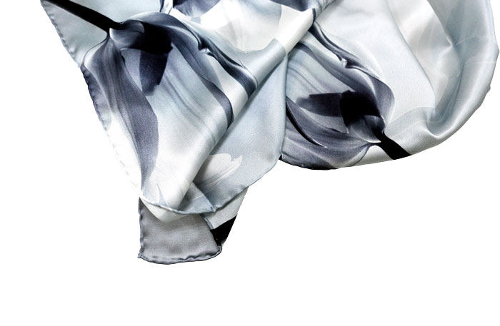 蓮開并蒂絲巾細節圖