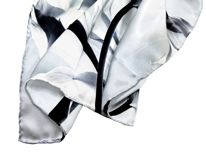 蓮開并蒂絲巾細節圖