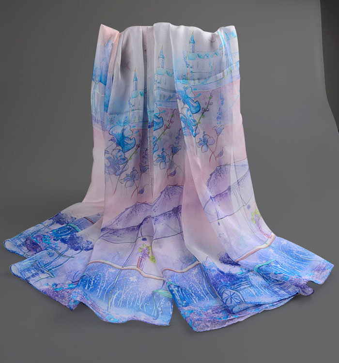 夢幻城堡絲巾整體圖 夢幻城堡絲巾整體圖