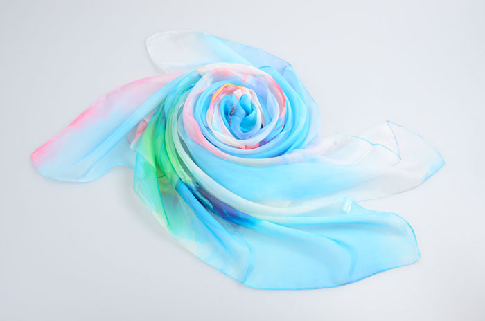 出水芙蓉絲巾細節圖 出水芙蓉絲巾細節圖