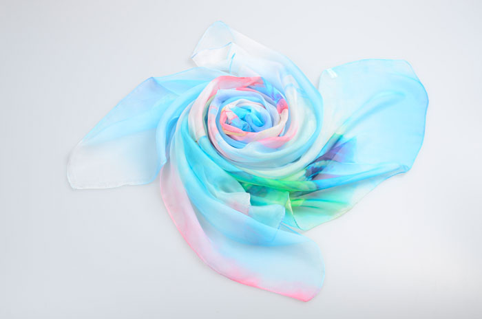 出水芙蓉絲巾細節圖 出水芙蓉絲巾細節圖