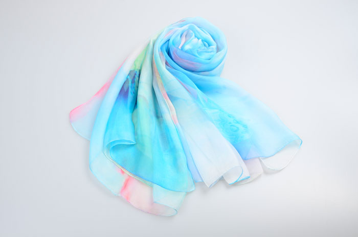 出水芙蓉絲巾細節圖 出水芙蓉絲巾細節圖