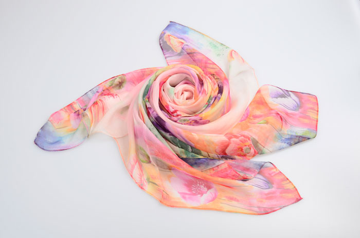 春華秋實絲巾細節圖 春華秋實絲巾細節圖