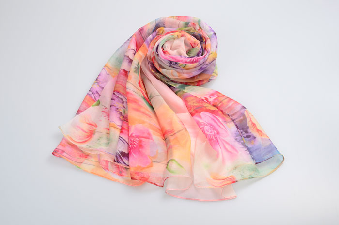 春華秋實絲巾細節圖 春華秋實絲巾細節圖